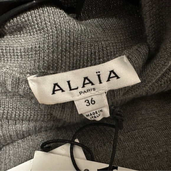 New Alaïa Cashmere & Silk Rib Turtleneck Sweater with Sash Size 36 FR - Picture 9 of 10